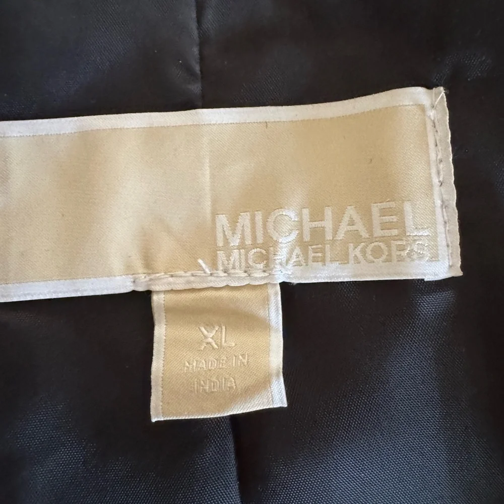 Michael Kors Black Leather Moto Jacket with Gold Hardware - Picture 4 of 7